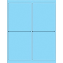 Fluorescent Pastel Blue Rectangle Laser Labels