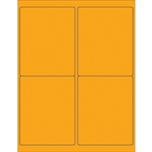 Fluorescent Orange Rectangle Laser Labels