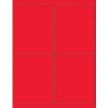 Fluorescent Red Rectangle Laser Labels