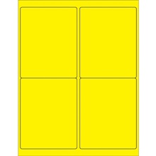 Fluorescent Yellow Rectangle Laser Labels