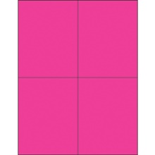 Fluorescent Pink Rectangle Laser Labels