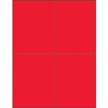 Fluorescent Red Rectangle Laser Labels