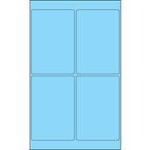 Fluorescent Pastel Blue Rectangle Laser Labels