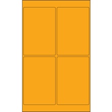 Fluorescent Orange Rectangle Laser Labels