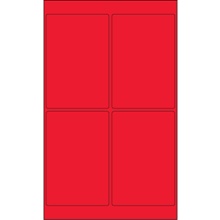 Fluorescent Red Rectangle Laser Labels