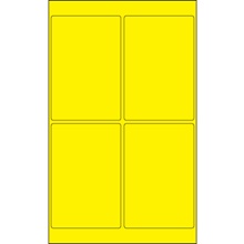 Fluorescent Yellow Rectangle Laser Labels