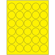 1 1/2" Fluorescent Yellow Circle Laser Labels