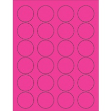1 5/8" Fluorescent Pink Circle Laser Labels