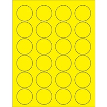 1 5/8" Fluorescent Yellow Circle Laser Labels