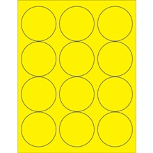 2 1/2" Fluorescent Yellow Circle Laser Labels