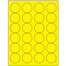 1 2/3" Fluorescent Yellow Circle Laser Labels