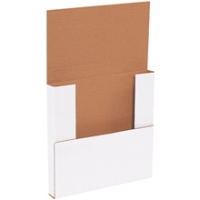 10 1/4 x 10 1/4 x 1" White Easy-Fold Mailers (50/Bundle)