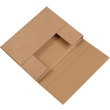 10 1/4 x 8 1/4 x 1 1/4" Kraft Easy-Fold Mailers (50/Bundle)