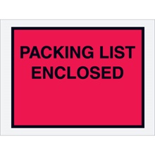 Red "Packing List Enclosed" Envelopes