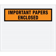 Orange "Important Papers Enclosed" Envelopes