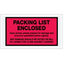 Red "Packing List Enclosed" Envelopes