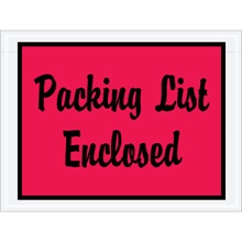 Red "Packing List Enclosed" Envelopes