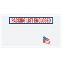 U.S.A. Flag "Packing List Enclosed" Envelopes