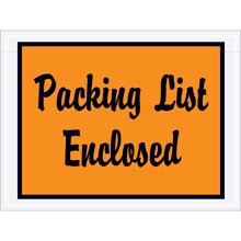 Orange "Packing List Enclosed" Envelopes