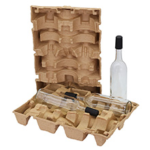 3 6 or 9 Wine Bottle Pulp Shipper Trays