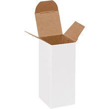 1 1/2 x 1 1/2 x 4" White Reverse Tuck Folding Cartons