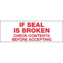 "If Seal Is Broken..." Tape Logic® Messaged Carton Sealing Tape