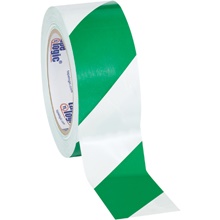 Green/White (3 Pack) Tape Logic® Striped Vinyl Safety Tape