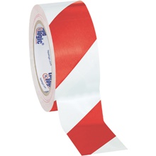 Red/White (3 Pack) Tape Logic® Striped Vinyl Safety Tape