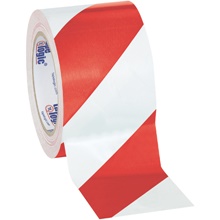 Red/White (3 Pack) Tape Logic® Striped Vinyl Safety Tape