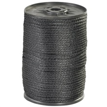 1/4", 1,150 lb, Black Solid Braided Nylon Rope