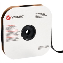 1 1/2" x 75' - Loop - Black VELCRO® Brand Tape - Individual Strips