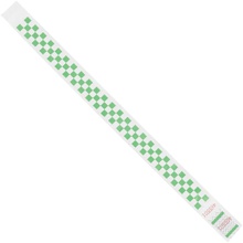 3/4 x 10" Green Checkerboard Tyvek® Wristbands