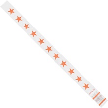 3/4 x 10" Orange Stars Tyvek® Wristbands