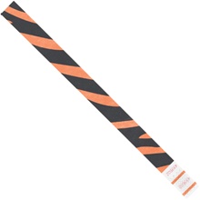 3/4 x 10" Orange Zebra Stripe Tyvek® Wristbands
