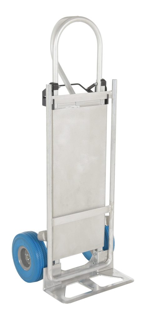 Hand Truck W/Folding Platform Blue Wheel