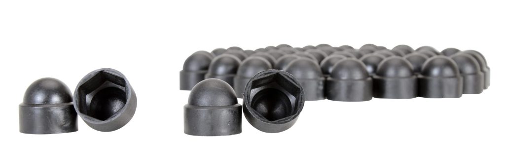 Black Plastic Bolt Caps Package