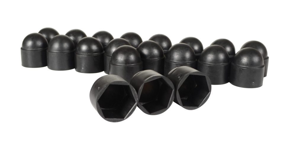 Black Plastic Bolt Caps Package