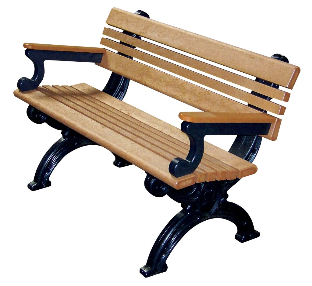 Bench Cambridge With Arms 48 Bk Frame Cedar Seat