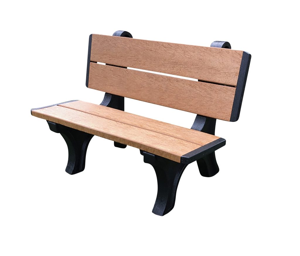Bench Deluxe Backed 2848 Bk Leg Cedar Seat