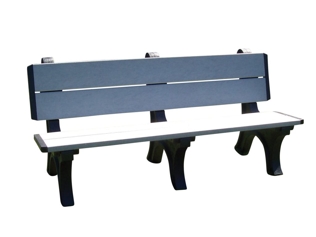 Bench Deluxe Backed 2872 Bk Leg Gray Seat