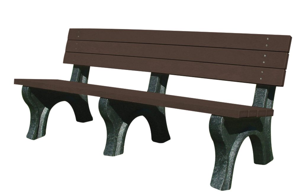 Bench Deluxe Backed 2672 Bk Leg Brown Seat