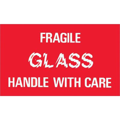"Fragile - Glass - Handle With Care" Labels (500/Roll)