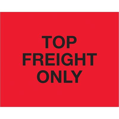"Top Load Freight Only" (Fluorescent Red) Labels (250/Roll)
