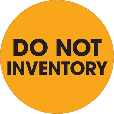 Circle - "Do Not Inventory" Fluorescent Orange Labels (500/Roll)