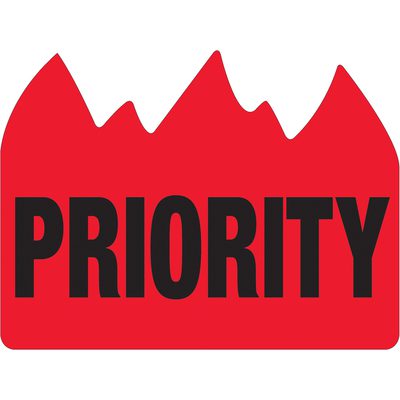 "Priority" (Bill of Lading) Flame Labels (500/Roll)