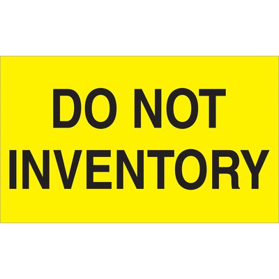 "Do Not Inventory" (Fluorescent Yellow) Labels (500/Roll)