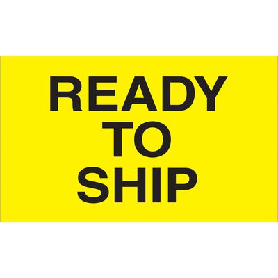 "Ready to Ship" (Fluorescent Yellow) Labels (500/Roll)