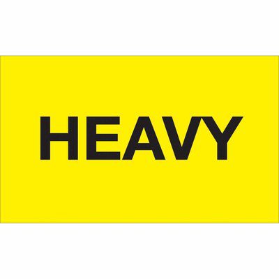 " Heavy" (Fluorescent Yellow) Labels (500/Roll)
