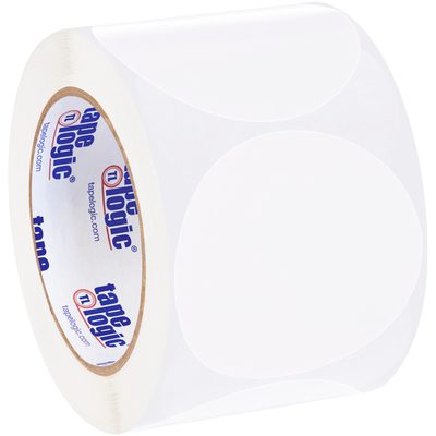 White Inventory Circle Labels (500/Roll)