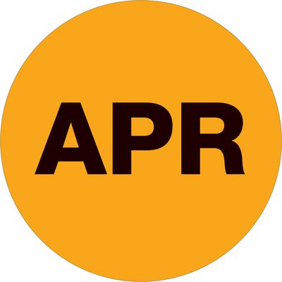 Circle - "APR" (Fluorescent Orange) Months of the Year Labels (500/Roll)